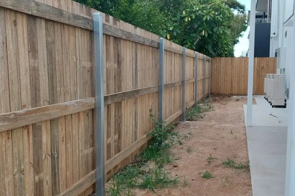 timber boundary fence
