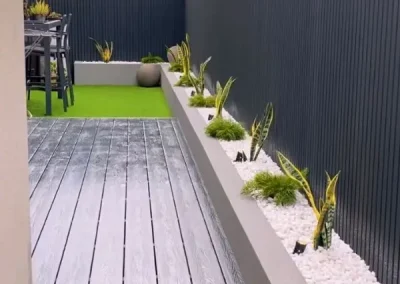 timber look cladding and landscaping Williamstown